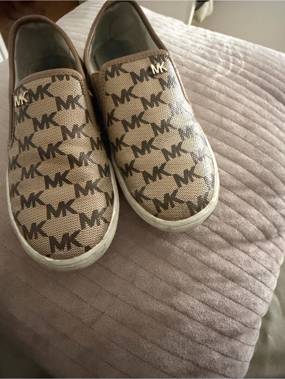 Michael Kors Brown Logo Slip-On Sneakers - Picture 2 of 2